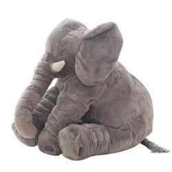 Adorable Elephant Plush Toy Pillow Soft Cotton, Perfect For Kids' Room Decor, Ideal Baby Shower Gift Gray