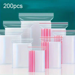 200pcs PE Self Sealing Bags Bead Storage Diamond Painting Plastic Bag Plastic Vacuum Bag Transparent Self Adhesive Seal Bag Gift