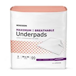 McKesson Ultimate Breathable Disposable Underpad 30 X 36 Inch Fluff / Polymer Heavy Absorbency (1075429_CS)