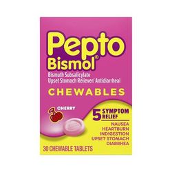 Pepto Bismol Anti-Diarrheal 262 mg Strength Chewable Tablet 30 per Box (260854_BX)