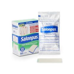 Salonpas Topical Pain Relief 3.1% - 6% - 10% Strength Camphor / Menthol / Methyl Salicylate Patch 60 per Box (1088319_BX)