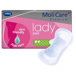 MoliCare Premium Lady Pads Bladder Control Pad 4-1/2 X 10-1/2 Inch Light Absorbency Polymer Core One Size Fits Most (1127660_BG)