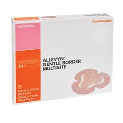 Allevyn Gentle Border Foam Dressing 6-3/4 X 7-5/8 Inch With Border Film Backing Silicone Gel Adhesive Multisite Sterile (784969_BX)