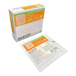 Allevyn Tracheostomy Foam Dressing 3-1/2 X 3-1/2 Inch Without Border Film Backing Nonadhesive Fenestrated Square Sterile (1243288_BX)