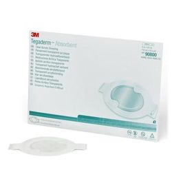 3M Tegaderm Absorbent Absorbent Transparent Film Dressing 3 X 3-3/4 Inch Oval Sterile (1220167_EA)