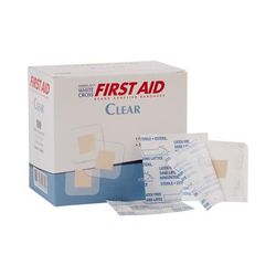 American White Cross Adhesive Spot Bandage 1-1/2 X 1-1/2 Inch Plastic Square Sheer Sterile (869575_CS)