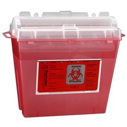 Bemis Sentinel Sharps Container Translucent Red Base 10 H X 5-1/4 W X 11 D Inch Horizontal Entry 1.25 Gallon (298930_CS)