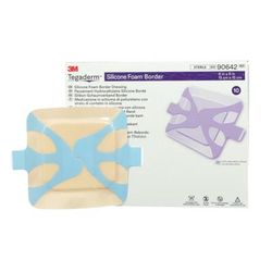 3M Tegaderm Foam Dressing 6 X 6 Inch With Border Film Backing Silicone Adhesive Square Sterile (842346_CS)