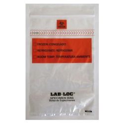 Lab-Loc Specimen Transport Bag with Document Pouch 12 X 15 Inch Zip Closure Biohazard Symbol / Storage Instructions NonSterile (1257108_PK)