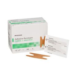 McKesson Adhesive Strip 1-1/2 X 3 Inch Fabric Knuckle Tan Sterile (466873_BX)