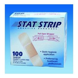 American White Cross Stat Strip Adhesive Strip 1 X 3 Inch Plastic Rectangle Sheer Sterile (197291_BX)