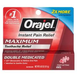 Orajel 2X Oral Pain Relief 20% Strength Benzocaine Oral Gel 0.25 oz. (1225995_EA)