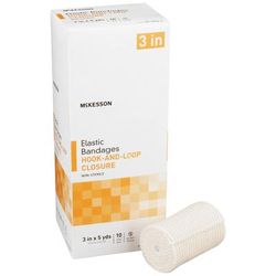 McKesson Elastic Bandage 3 Inch X 5 Yard Single Hook and Loop Closure Tan NonSterile Standard Compression (454619_BX)