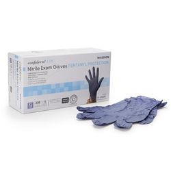 McKesson Confiderm LDC Exam Glove X-Large NonSterile Nitrile Standard Cuff Length Fully Textured Blue Chemo Tested / Fentanyl Tested (1159332_BX)