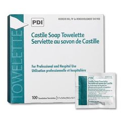 PDI Castile Soap Towelette Individual Packet Scented 100 Count (120257_BX)