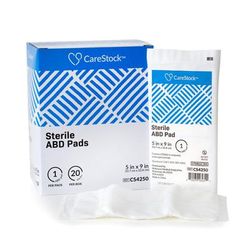 CareStock Abdominal Pad 5 X 9 Inch Sterile 1 per Pack (1242213_CS)