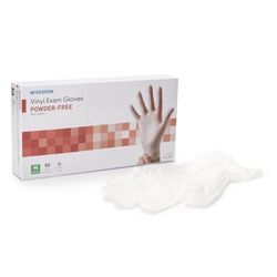McKesson Confiderm Exam Glove Medium NonSterile Vinyl Standard Cuff Length Smooth Clear Not Rated (871023_BX)