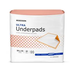 McKesson Ultra Disposable Underpad 30 X 36 Inch Fluff / Polymer Heavy Absorbency (724031_BG)