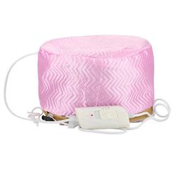 Electric Hair Steamer Cap, Waterproof Self Heating Thermal Treatment Hat For SPA Nourishing Hair Care pink