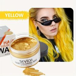 Temporary Hair Color Wax, Easy To Wash DIY Hair Dye For Beards, Eyebrows & Styling (Dyed Mud) yellow