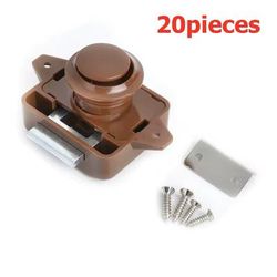 20 Piece RV Push Lock Set For Cabinets And Drawers Child Safety And Furniture Latches carlock001 brown