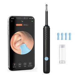 WIFI Visual Ear Cleaner Otoscope Camera, 500W HD Earpick With 6 LED Lights & 4.0mm Mini Ear Wax Removal Tool black