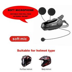 Bluetooth Motorcycle Intercom Headset, Wireless Helmet Interphone Handsfree Communication With IPX6 Waterproof Mic soft Helmet