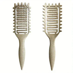 3 In 1 Curl Define Styling Brush, Hair Comb For Tangled Hair, Hollow Out Brush For Shaping Defining Curls 1pc Beige