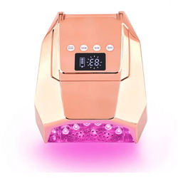 98W Cordless UV LED Nail Lamp Fast Curing Gel Dryer With Mirror Finish metallic Rose Gold