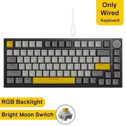 Ajazz AK820Pro Wireless Mechanical Gaming Keyboard Hot Swappable, Gasket Mounted, With Customizable Knob ak820 Grey