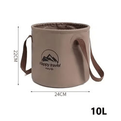 Collapsible Portable Camping Bucket Foldable Outdoor Water Carrier For Fishing And Travel coffee 10l