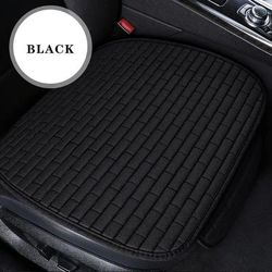 Breathable Flax Car Seat Cushion Front And Rear Auto Seat Protectors With Non Slip Backing a black