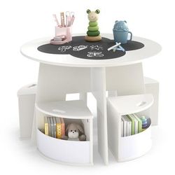 Childrens Activity Table And Chair Set, Storage Stools & Nesting Design, Perfect For Toddlers Playroom, Craft, Learning Childrens Activity Table And Chair Set, Storage Stools & Nesting Design, Perfect For Toddlers Playroom, Craft, Learning