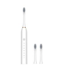 Rechargeable Electric Toothbrush For Adults Waterproof, DuPont Brush Heads, 6 Modes & High Frequency Deep Cleaning white