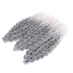 Ariel Hair Water Wave Crochet Braids, Synthetic Twist Curly Hair Ombre Blonde Brown Deep Wave Braiding Hair Extensions t1b 56c 24inches 60cm