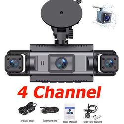 4 Channel 360 Degree WiFi Dash Cam With Night Vision And Parking Monitor 4ch Dvr 64g Sd Card