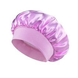 Soft Silk Satin Lined Bonnet For Sleeping, Large Satin Hair Bonnet For Women, Shower Cap & Hair Wrap For Long Hair light Purple