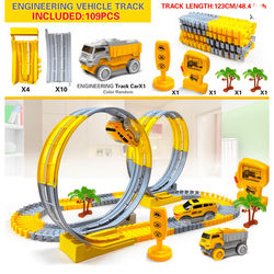 RoadFlex Electric Flexible Track Toy Childrens Interactive STEM Car Set 109 Track Set