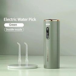 Rechargeable Oral Irrigator, Portable Electric Water Floss Tooth Cleaner, Waterproof Dental Care Device For Adults green