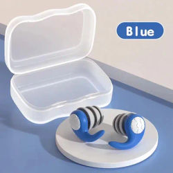Soft Silicone Earplugs For Sleeping & Swimming Noise Canceling, Waterproof & Comfortable Fit blue