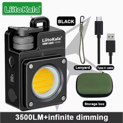 Mini Rechargeable Keychain Flashlight With 3500LM COB Work Light black