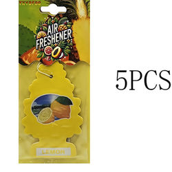 Natural Scented Car Air Freshener Hanging Perfume Fragrance Christmas Tree For Auto Interior 5pcs lemon