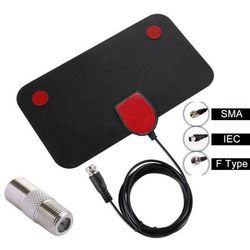 Ultra Gain 200 Mile HD Digital TV Antenna VHF UHF Indoor Amplified DVB T2 HDTV Aerial color C