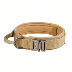 Premium Adjustable Tactical Dog Collar & Leash Set With Control Handle brown m