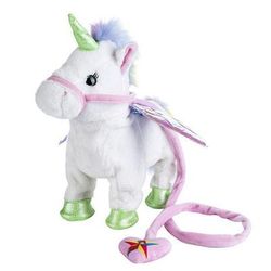 Magic Walking & Singing Unicorn Toy Interactive Plush Gift For Kids White