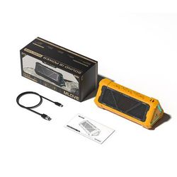 Outdoor Bluetooth Speaker 40W Waterproof Stereo Sound, Bluetooth 5.3 Wireless Speaker With RGB Light, Micro SD Card yellow