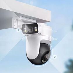 Dual Lens Outdoor Smart Security Camera With AI Motion Detection And Full Color Night Vision us Plug