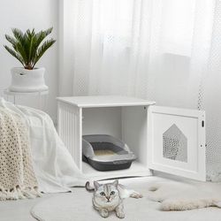 Stylish Sidetable Nightstand Weatherproof Multi Function Cat House, Hide Litter Box In Style Stylish Sidetable Nightstand Weatherproof Multi Function Cat House, Hide Litter Box In Style
