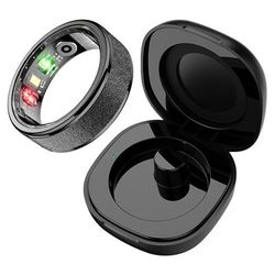Fitness Smart Ring, Sleep Tracker, 5ATM Waterproof, Multi Sport Modes, Includes Charging Case (Unisex) black 7