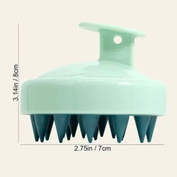 Silicone Shampoo Brush & Scalp Massager, Hair Washing Comb For Head & Body Massage, Bath & Shower Brush green